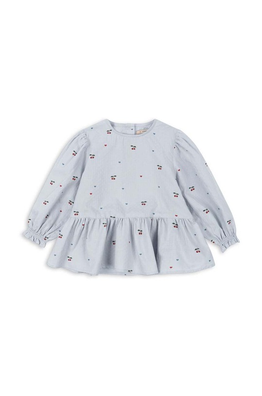 Dětská bavlněná halenka Konges Sløjd EVIA BLOUSE GOTS KS101395 modrá AW24