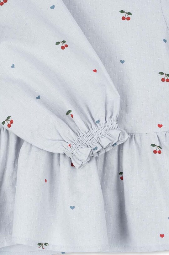 Konges Sløjd bluzka bawełniana dziecięca EVIA BLOUSE GOTS KS101395 niebieski