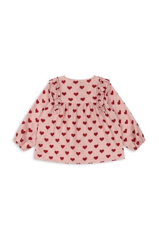 Дівчинка Дитяча бавовняна блузка Konges Sløjd COCO FRILL SHIRT GOTS KS101462 рожевий