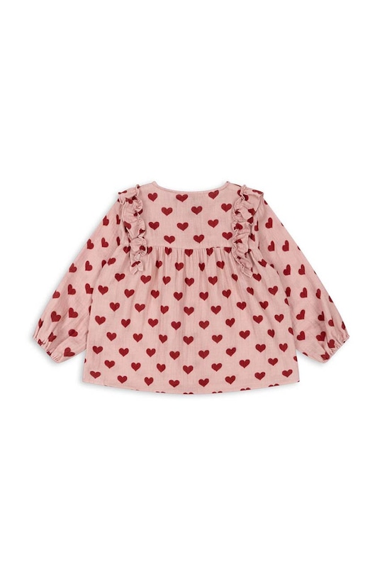 Fete Konges Sløjd bluza de bumbac pentru copii COCO FRILL SHIRT GOTS KS101462 roz
