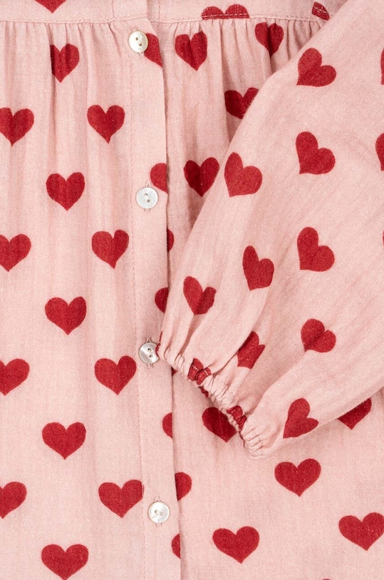 Konges Sløjd bluza de bumbac pentru copii COCO FRILL SHIRT GOTS KS101462 roz