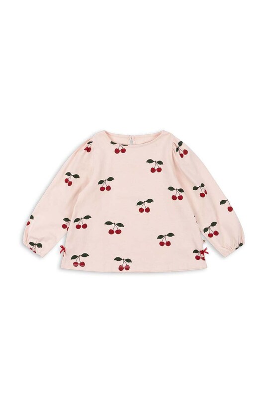 Konges Sløjd bluza de bumbac pentru copii DREY SLIT TEE GOTS cu modele bej KS101490