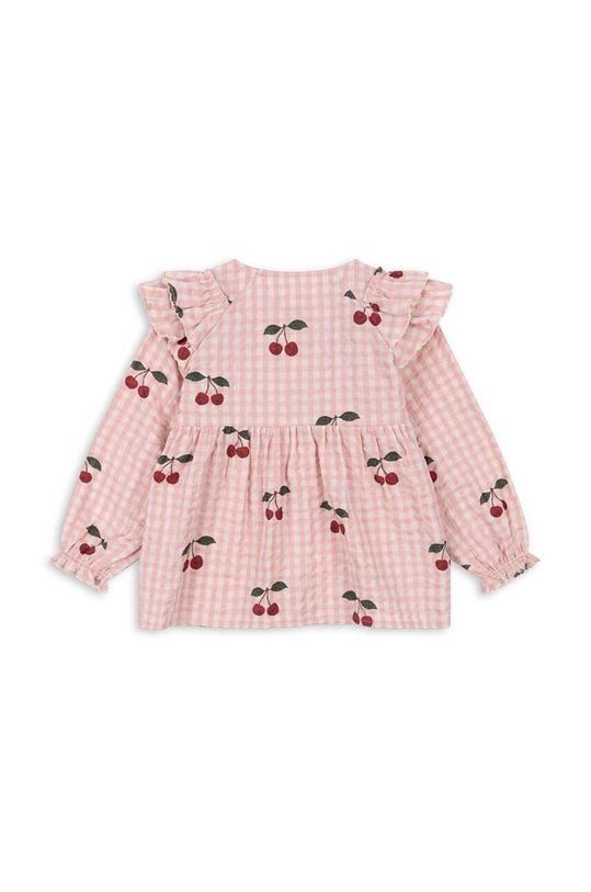 Konges Sløjd bluza de bumbac pentru copii KIM FRILL BLOUSE GOTS KS101546 roz AW24