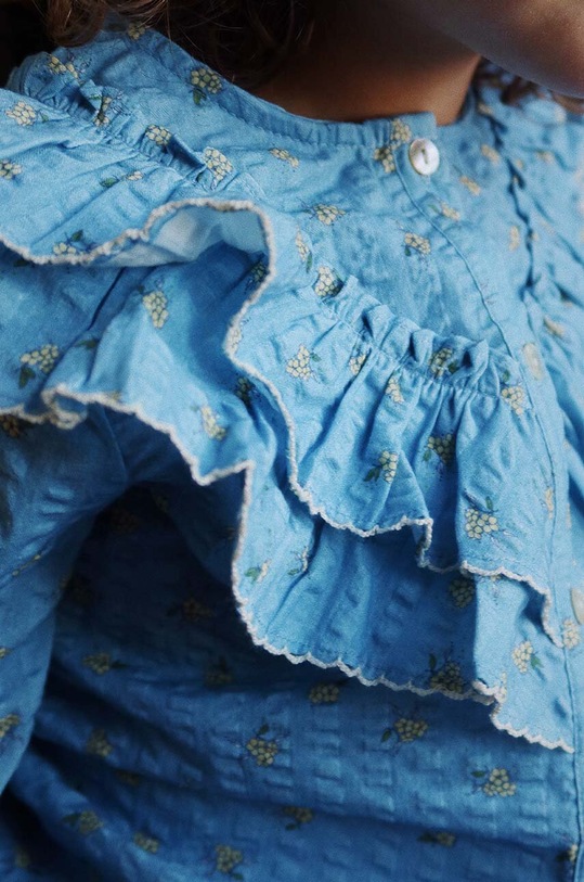 Παιδική βαμβακερή μπλούζα Konges Sløjd KIM FRILL BLOUSE GOTS KS101546