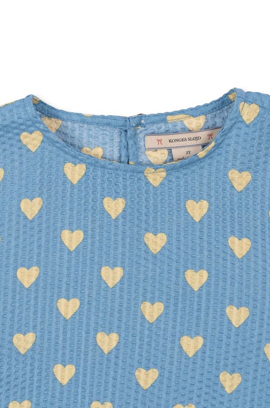 Fete Konges Sløjd bluza de bumbac pentru copii VIDA BLOUSE GOTS KS101725 albastru