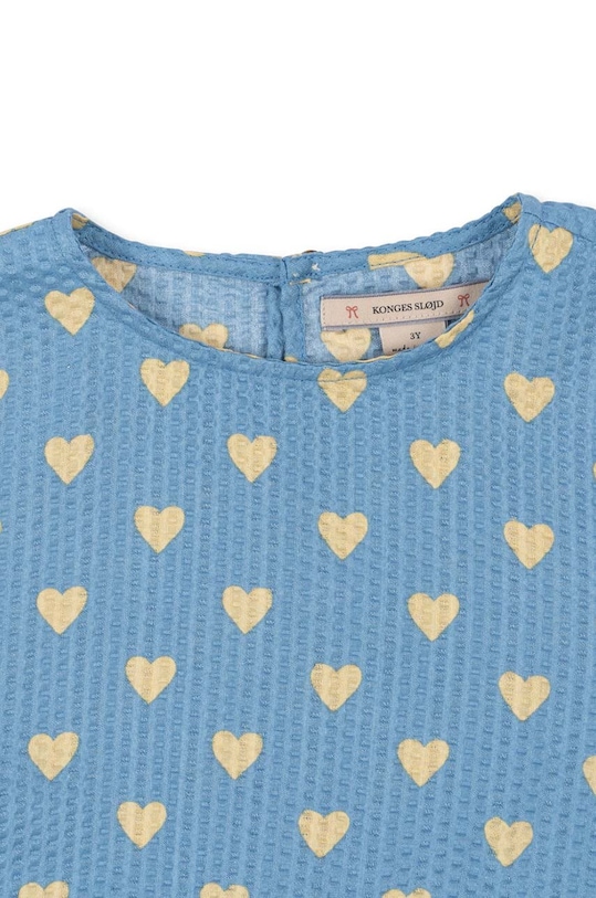 Dievča Detská bavlnená blúzka Konges Sløjd VIDA BLOUSE GOTS KS101725 modrá