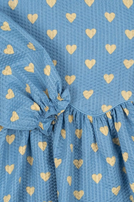 Detská bavlnená blúzka Konges Sløjd VIDA BLOUSE GOTS modrá KS101725