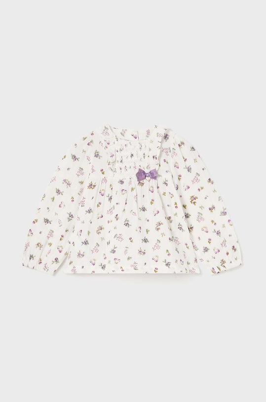 Mayoral bluzka bawełniana dziecięca wzorzyste fioletowy 2195.4E.Baby.9BYH