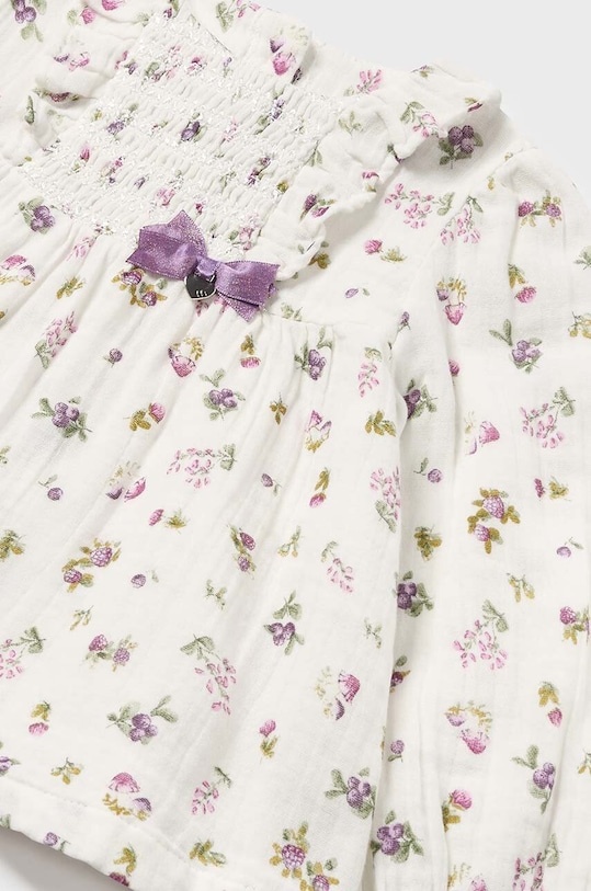 Mayoral bluzka bawełniana dziecięca 2195.4E.Baby.9BYH fioletowy AW24