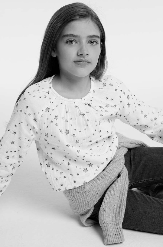 Mayoral bluza de bumbac pentru copii 7191.8D.Junior.9BYH bej