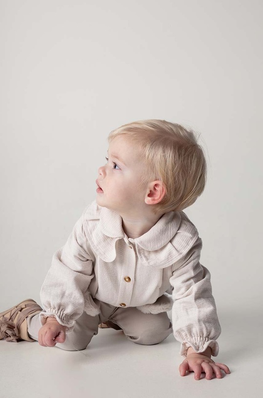 Dětská bavlněná halenka Donsje Miene Blouse dlouhý béžová 3034100.