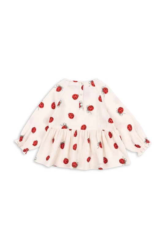 Dziewczynka Konges Sløjd bluzka bawełniana dziecięca COCO LADYBUG BLOUSE GOTS KS102212 beżowy
