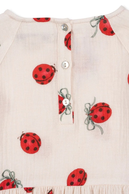Konges Sløjd bluzka bawełniana dziecięca COCO LADYBUG BLOUSE GOTS beżowy KS102212