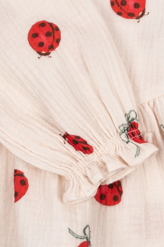 Konges Sløjd bluzka bawełniana dziecięca COCO LADYBUG BLOUSE GOTS KS102212 beżowy