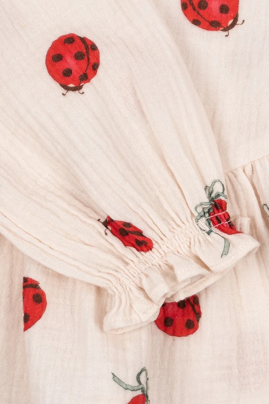 Konges Sløjd bluzka bawełniana dziecięca COCO LADYBUG BLOUSE GOTS KS102212 beżowy
