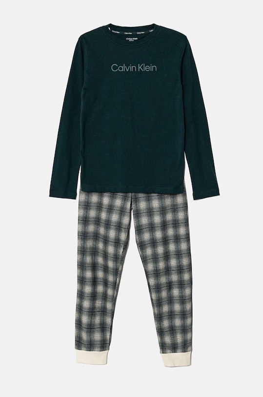 Dječja pamučna pidžama Calvin Klein Underwear print zelena B70B700503.9BYH