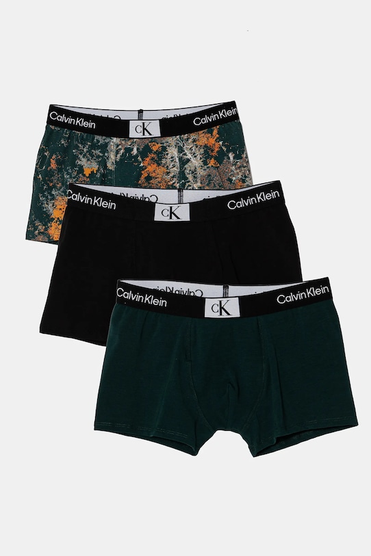 Dětské boxerky Calvin Klein Underwear 3-pack jemný vzor tyrkysová B70B700486.9BYH