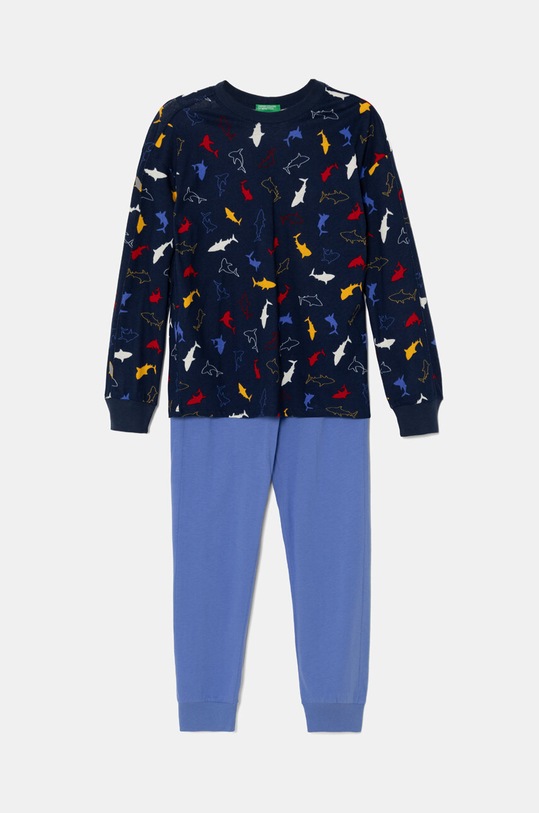 Dětské bavlněné pyžamo United Colors of Benetton sada námořnická modř 32K60P07I.G.Seasonal