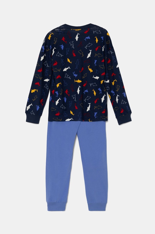 Dětské bavlněné pyžamo United Colors of Benetton 32K60P07I.G.Seasonal námořnická modř AW24