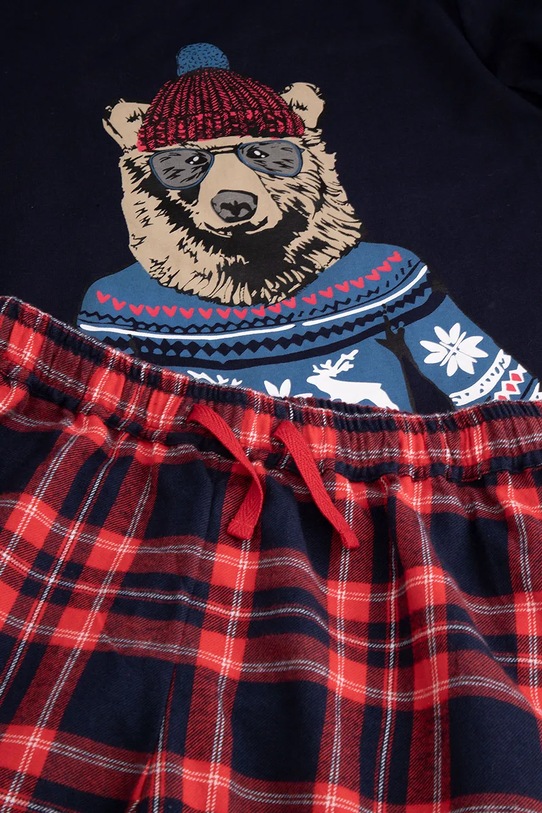 Coccodrillo set de pijama de bumbac pentru copii bleumarin ZC4448109PJS