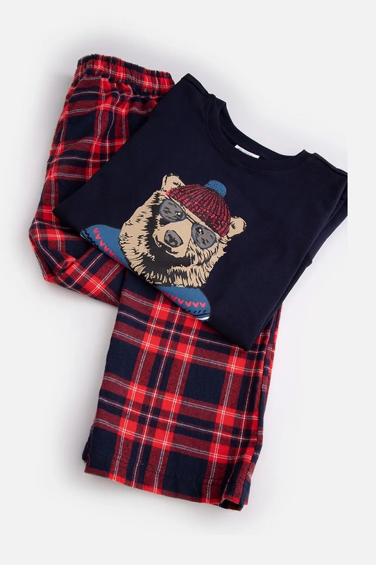 Coccodrillo set de pijama de bumbac pentru copii ZC4448109PJS bleumarin