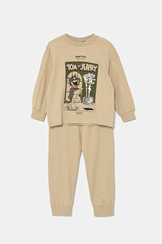 Dětské pyžamo United Colors of Benetton sada béžová 3DKE0P06Y.G.Seasonal