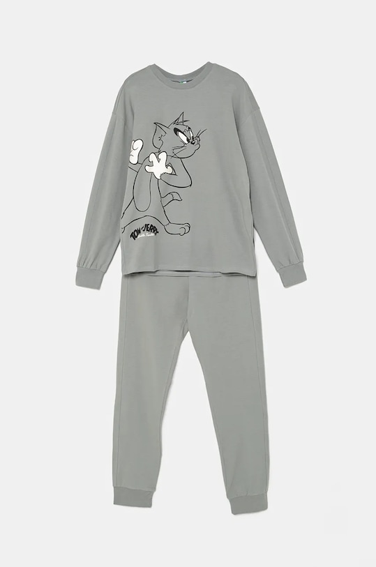 Детска пижама United Colors of Benetton комплект сив 3DKE0P06Y.G.Seasonal