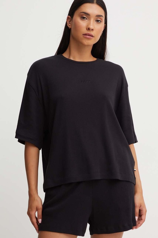 BOSS piżama bawełniana bawełna czarny 50520249