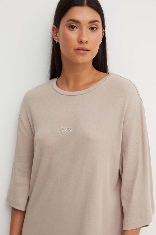 Bavlněná noční košile BOSS 50520250 béžová AW24