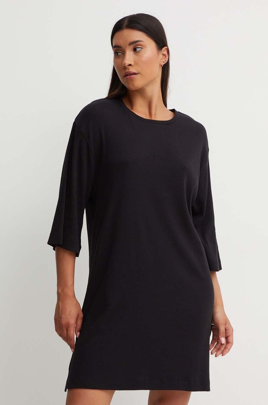 BOSS koszula nocna bawełniana bawełna czarny 50520250