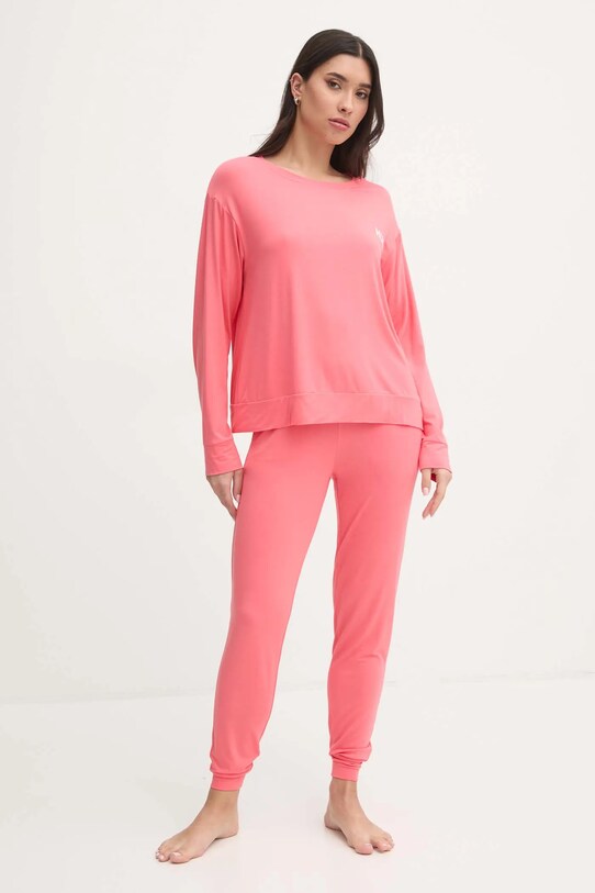HUGO longsleeve piżamowy 50490706 pomarańczowy AW24