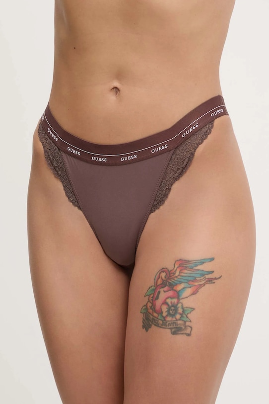 Kalhotky brazilky Guess JANE kalhotky hnědá O4YE00.PZ01C