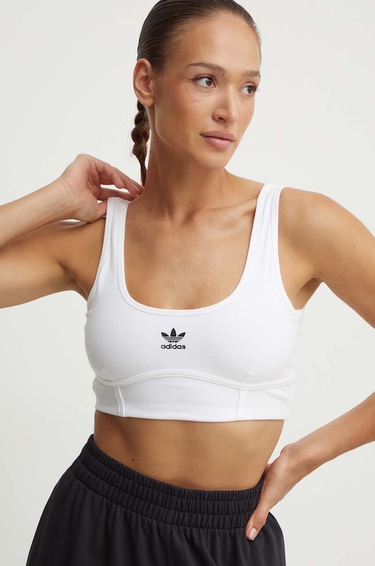 Топ adidas Originals Trefoil Bra slim белый IN4116