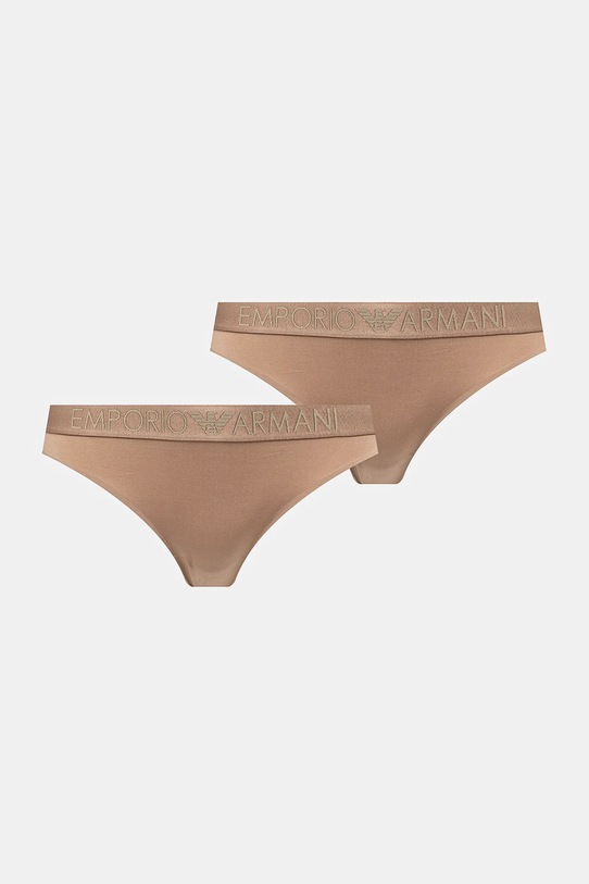 Emporio Armani Underwear stringi 2-pack dzianina beżowy 163333.4F235