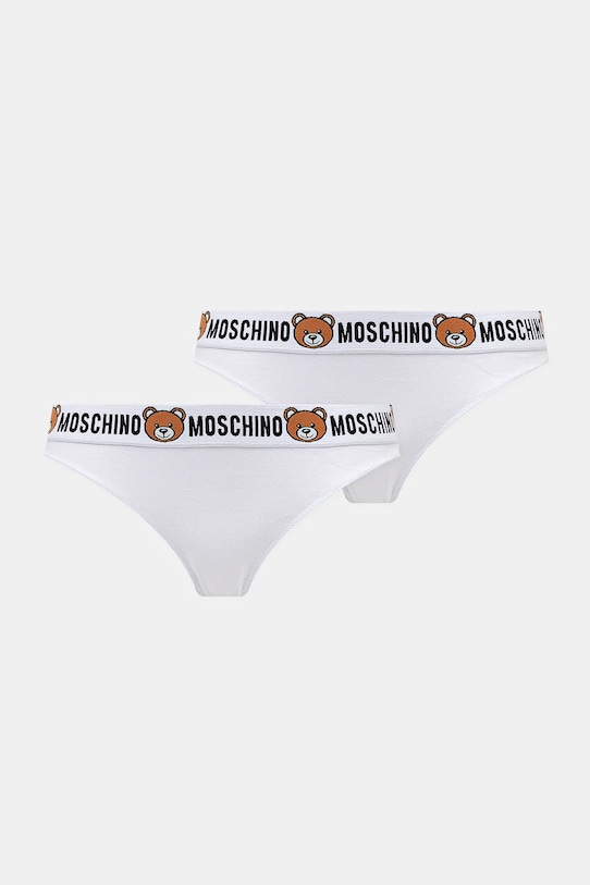 Moschino Underwear mutande pacco da 2 sovrastampa bianco A1384.4402