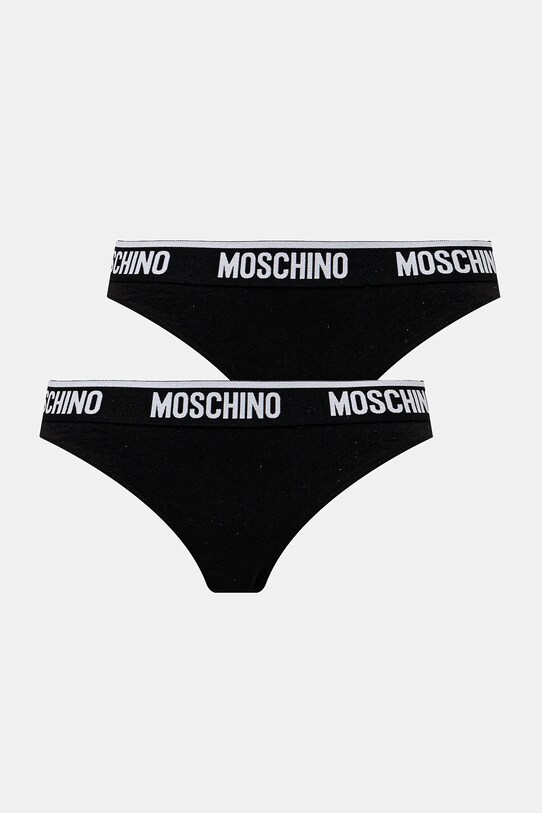 Στρινγκ Moschino Underwear 2-pack πλεκτό ύφασμα μαύρο A1389.4406