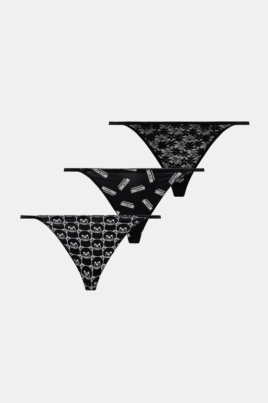 Стринги Moschino Underwear 3-pack мереживо чорний A2305.4611