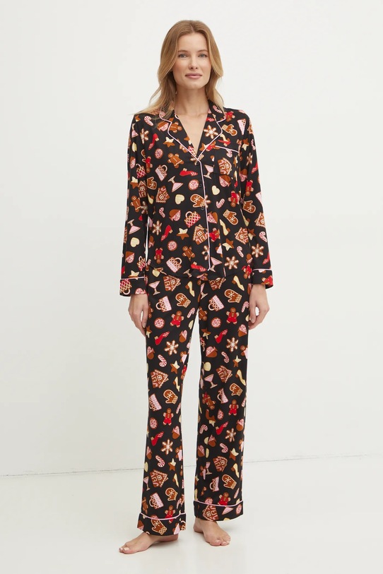 Kate Spade piżama dzianina czarny KSI82719F