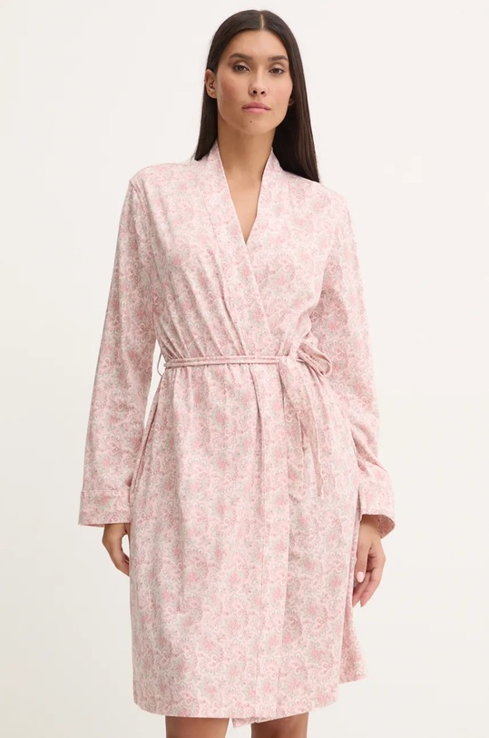 Хлопковый халат Lauren Ralph Lauren хлопок розовый ILN42353