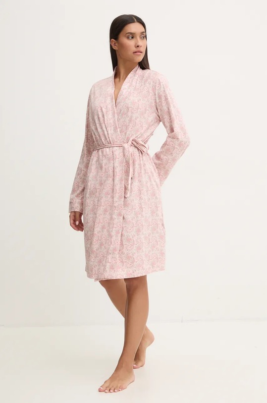 Хлопковый халат Lauren Ralph Lauren ILN42353 розовый AW24