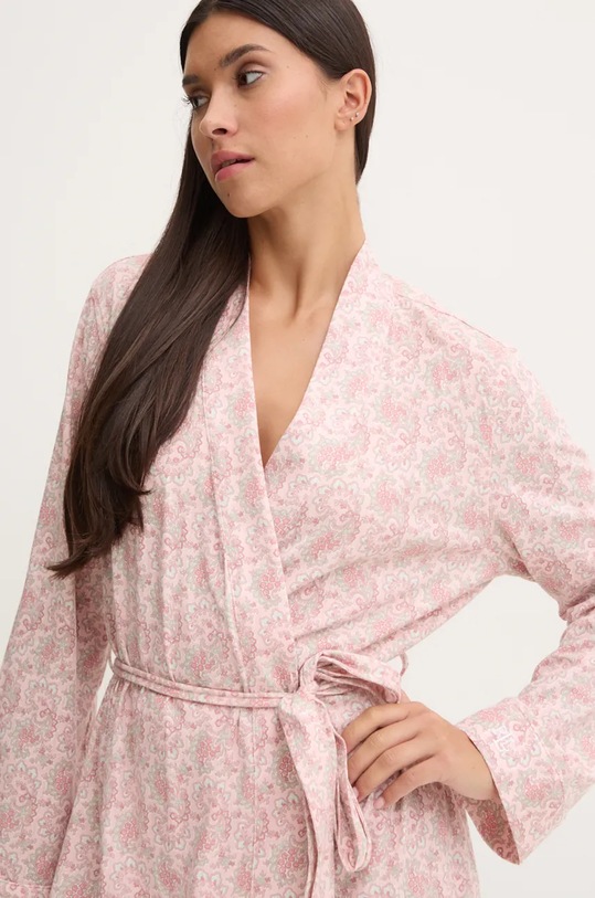 Хлопковый халат Lauren Ralph Lauren розовый ILN42353