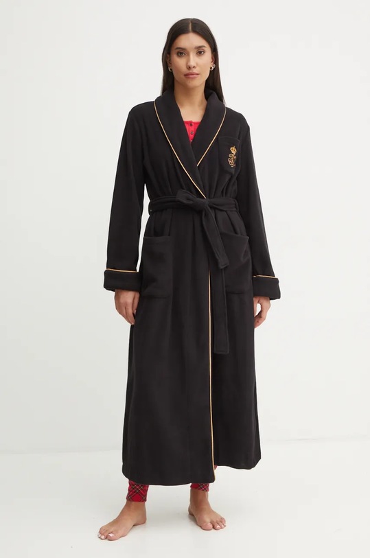 Kućni ogrtač Lauren Ralph Lauren pletivo crna ILN52386F