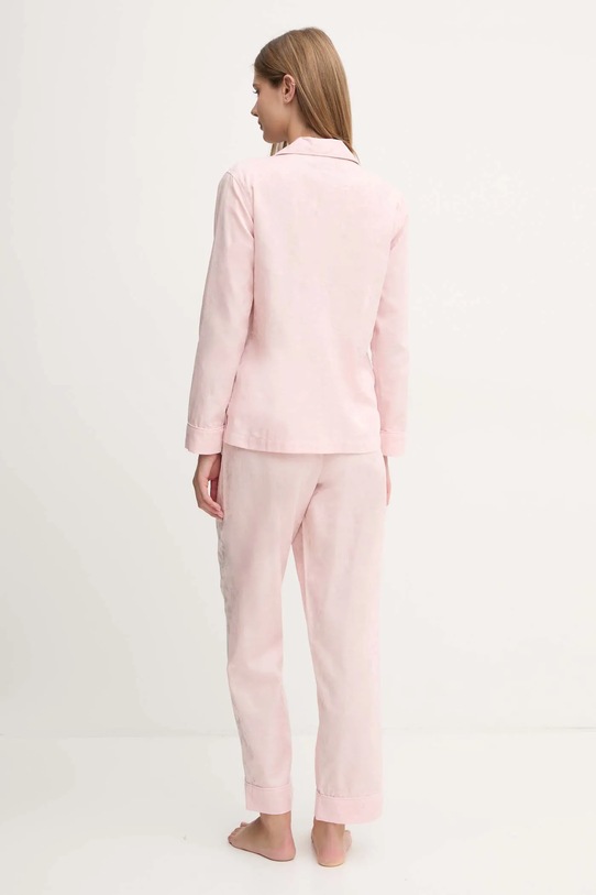 Bavlněné pyžamo Lauren Ralph Lauren ILN92366 růžová AW24