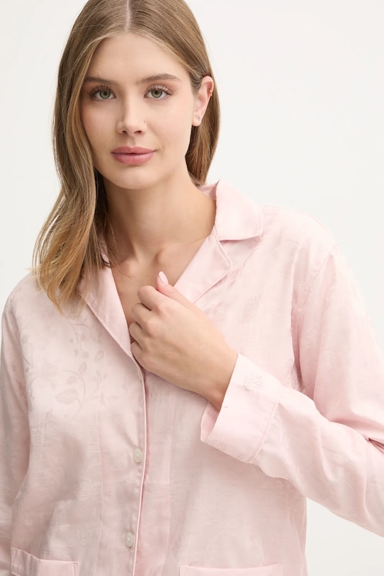 Bavlněné pyžamo Lauren Ralph Lauren ILN92366 růžová