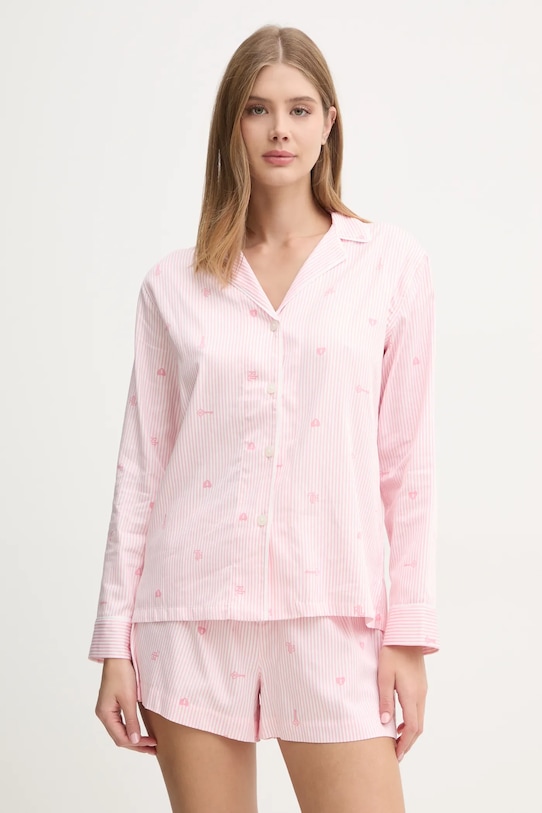 Pyžamo Lauren Ralph Lauren sada růžová ILN72396