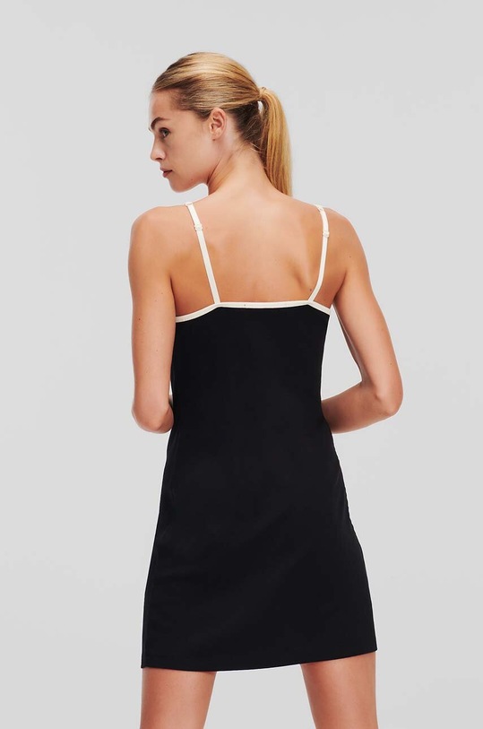 Karl Lagerfeld cămașă de noapte din bumbac 245W2106 negru AW24