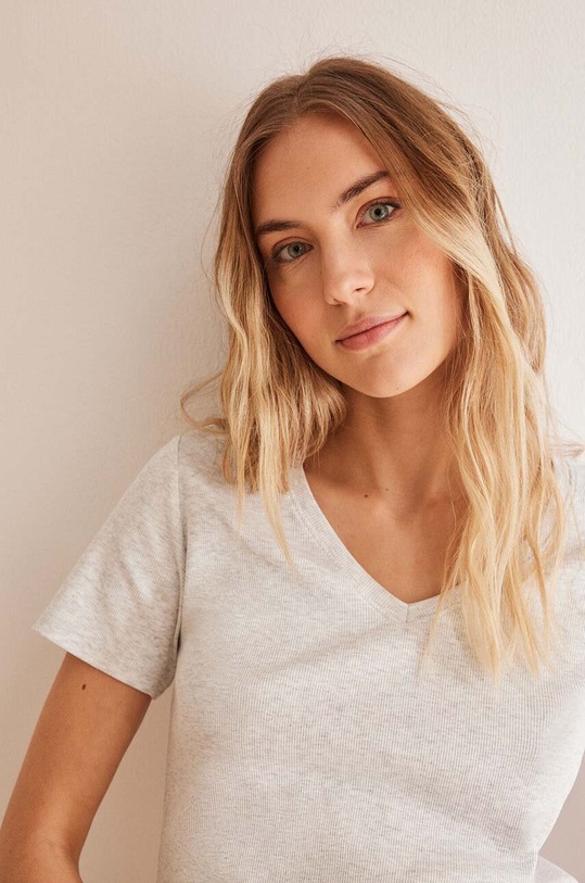 Bavlnené pyžamové tričko women'secret MIX AND MATCH SEASIDES 3277317 sivá AW24