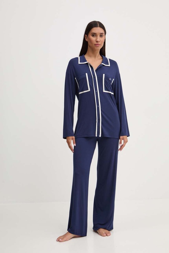 Πιτζάμα United Colors of Benetton πλεκτό ύφασμα σκούρο μπλε 36MX3P032