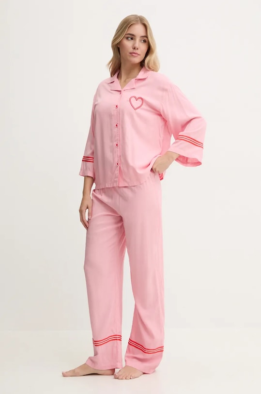 Πιτζάμα United Colors of Benetton ύφασμα ροζ 4Q1G3P00L
