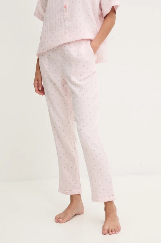 United Colors of Benetton pijamale de bumbac 46CG3P00K roz